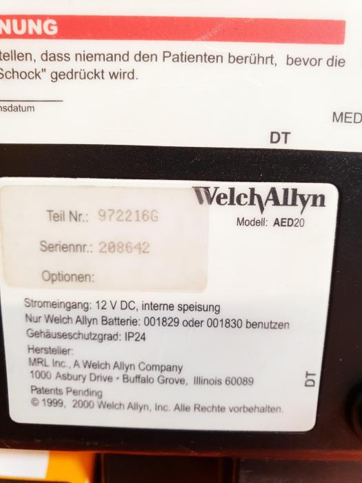 WELCH ALLYN AED20