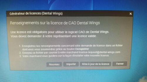 DENTAL WINGS 3D Dental scanner DW-7-140 – (12-2017) –> Licence a renouveler !