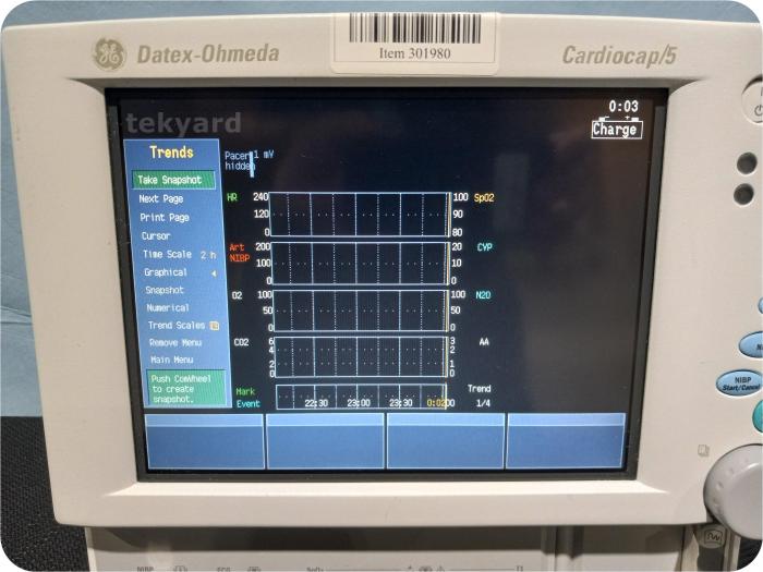 Datex Ohmeda Cardiocap/5 Anesthesia Monitor / Patient Monitor