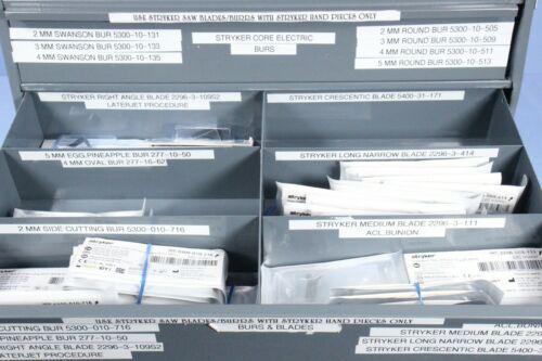 Zimmer Storage Cart with Stryker Surgical Bur Burs, Stryker Saw Blades, More!!