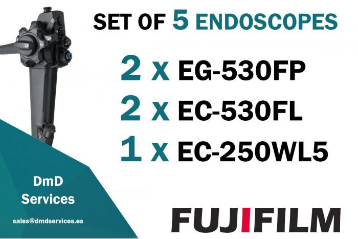 Set of 5 FUJIFILM/FUJINON Endoscopes